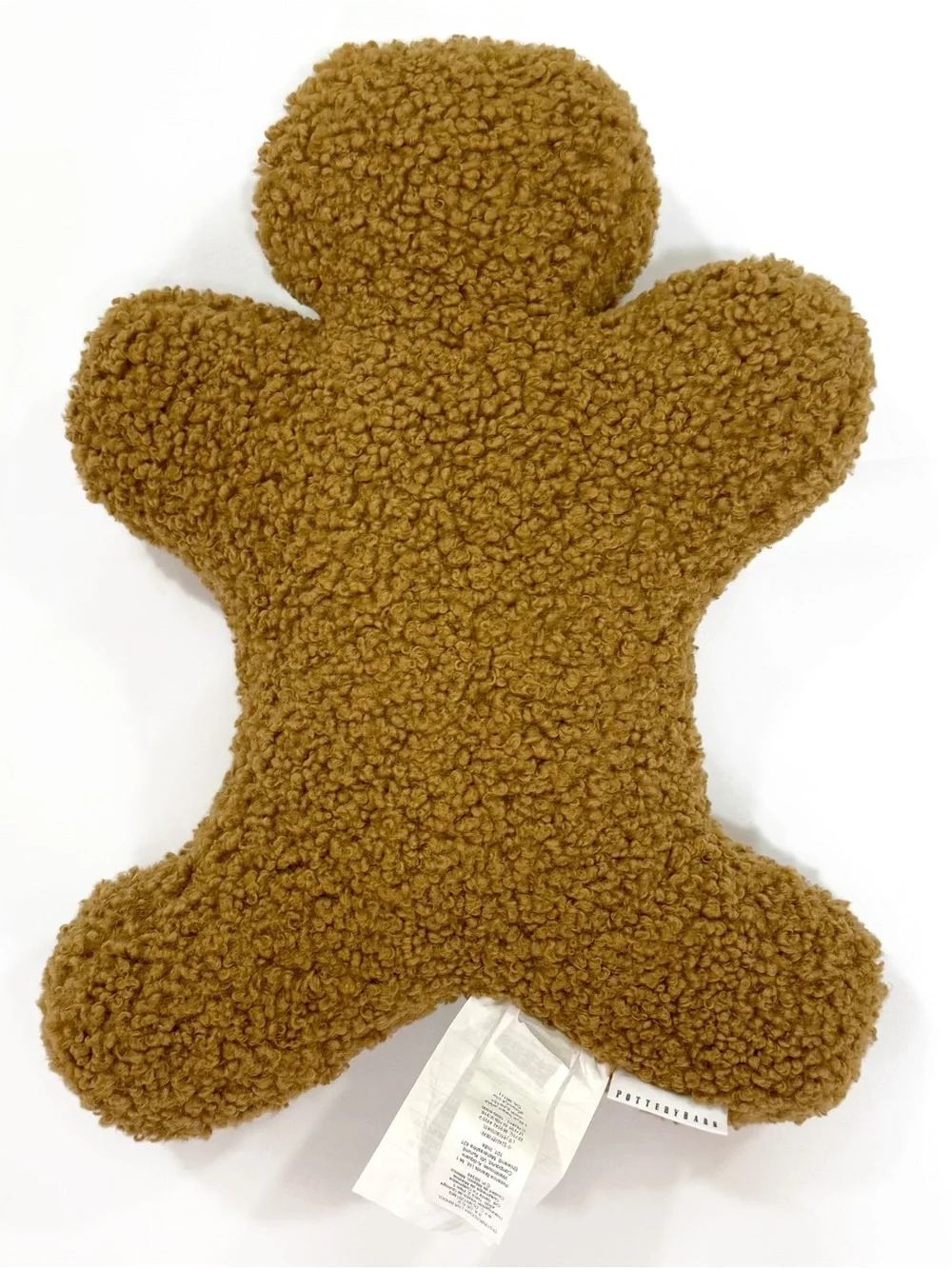 NWOT Pottery Barn Mr. Spice Gingerbread Plush Holiday Pillow